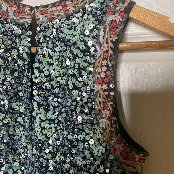 ANTHROPOLOGIE Varun Bahl Astronomy Sleeveless Sequins Shift Dress Size 2 - Picture 11 of 15